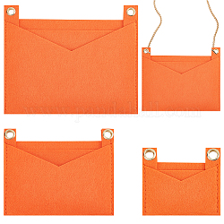 Inserto dell'organizzatore dei sacchetti del feltro di stile di wadorn 3pcs 3, mini busta modellante per borsetta in feltro premium, con occhielli in ferro, arancione, 9~22x8~18.3x0.5~0.55cm, Foro: 10 mm, 1pc / style