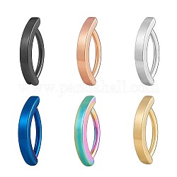 Cerchio per anello di pancia curvo in acciaio inossidabile 6 pz 6 colori 304, gioielli da piercing per le donne, colore misto, 16x3mm