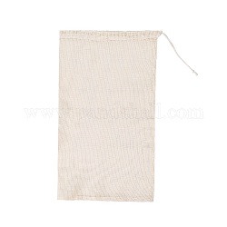 Хлопковые мешочки для хранения, шнурок сумки, прямоугольные, старинный белый, 41x28 см