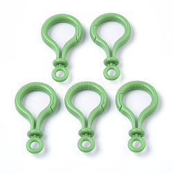 Fornituras de cierre de llavero de plástico con forma de bulbo opaco de color sólido opaco, verde, 57.5x32x12mm, agujero: 6 mm