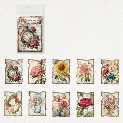 20 foglio di 10 blocchi di carta per album vintage in 140x100 stili, carta di sfondo decorativa, per scrapbooking diy, fiore, 2mm, [1] fogli / stile
