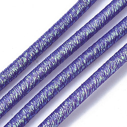 Pvc tubular cordón de caucho sintético, tubo hueco, con polvo del brillo, color de malva, 4mm, agujero: 1.8 mm, alrededor de 54.68 yarda (50 m) / paquete