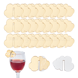 Etichetta con ciondoli per bicchiere di vino in acrilico nuvola, pennarello per bicchiere di vino, per la decorazione della festa nuziale, oro, 29x40x1.5mm
