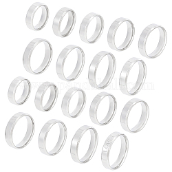 UNICRAFTALE 18pcs Stainless Steel Blank Band Ring 9 Szies Laser Inscription Plain Blank Finger Ring Metal Hypoallergenic Wedding Ring Classical Plain Ring for Jewelry Making Gift