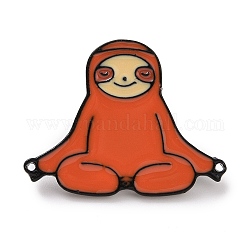 Sloth Enamel Pin, Alloy Enamel Brooch for Backpack Clothes, Tomato, 23.5x30x1.8mm
