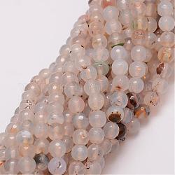 Agata a strisce naturali / fili di perle di agata fasciate, tinto, sfaccettato, tondo, vecchio pizzo, 8mm, Foro: 1 mm, circa 47pcs/filo, 14 pollice