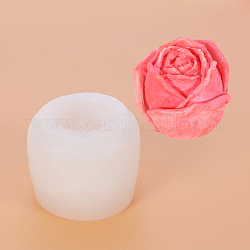 Rose Blumenform DIY Kerze Silikonformen, zur Herstellung von Duftkerzen, weiß, 7.5x6.5 cm