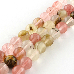 Runde Perlenstränge aus Tigerlederglas, 6 mm, Bohrung: 1 mm, ca. 62 Stk. / Strang, 15.7 Zoll