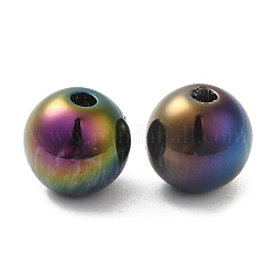 Cuentas de resina opacas iridiscentes, perlas de caramelo, redondo, colorido, 10x9.5mm, agujero: 1.8 mm