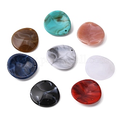 Pendentifs acryliques, style de pierres fines imitation, larme, couleur mixte, 34x32.5x3.5mm, Trou: 2mm, environ 160 pcs/500 g
