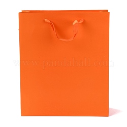 Sacs en papier rectangle, avec poignées, pour sacs-cadeaux et sacs à provisions, rouge-orange, 33x28x0.6 cm