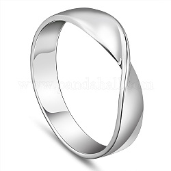 Shegrace 925 anello in argento sterling placcato rodio, platino, formato 7, 17mm