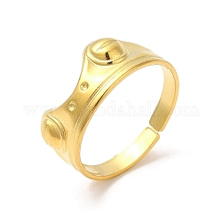 Revestimiento iónico (IP) 304 anillo de dedo de acero inoxidable., anillos abiertos de rana para mujer, real 18k chapado en oro, diámetro interior: 18 mm