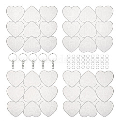 DIY Keychain Molds Making, Including Resin Molds, Iron Keychain Ring and 304 Stainless Steel Jump Rings, For UV Resin, Epoxy Resin Craft Making, Heart with Mandala Letter, Platinum, 185x203x6mm