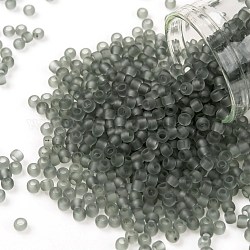 TOHO Round Seed Beads, Japanese Seed Beads, (9F) Transparent Frost Light Gray, 8/0, 3mm, Hole: 1mm, about 222pcs/bottle, 10g/bottle