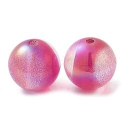 Perline in resina bicolore, tondo, rosa intenso, 16x15.5mm, Foro: 2.5 mm