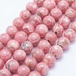 Perline Rodocrosite naturale fili, tondo, 9~10mm, Foro: 1 mm, circa 44pcs/filo, 15.1 pollice (38.5 cm)