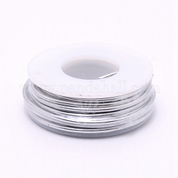 Fil d'aluminium rond, avec bobine, couleur d'argent, 12 jauge, 2mm, 5.8m/rouleau