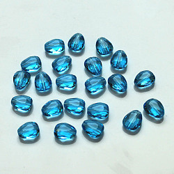 Abalorios de cristal austriaco de imitación, aaa grado, facetados, lágrima, cielo azul profundo, 8x6x3.5mm, agujero: 0.7~0.9 mm