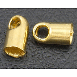 Extremos de cable de latón, dorado, 4.5x2.1mm, agujero: 1 mm, diámetro interior: 1.5 mm