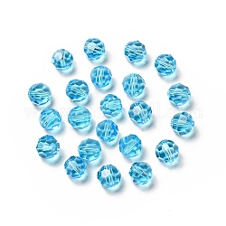 Perles d'imitation cristal autrichien, grade AAA, facetté (32 facettes), ronde, bleu profond du ciel, 6mm, Trou: 0.7~0.9mm