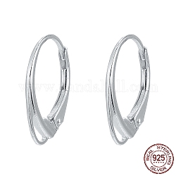 925 серьга-кольцо из стерлингового серебра с защелкой, серебряные, 17x11x1.5 мм, отверстие : 3.5x1 мм, штифты : 0.8 мм, о 15pairs / 20g