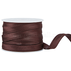 Benecreat 12.5 m flaches Satin-Paspelband, Baumwollband für Cheongsam, Kleidungsdekoration, Kokosnuss braun, 3/8 Zoll (10 mm)