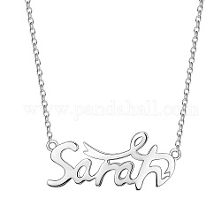 Ожерелья с подвесками shegrace 925 из стерлингового серебра, с кабельными цепями, слово сара, платина, 15 дюйм (38 см)