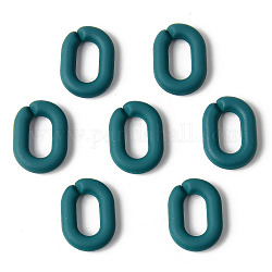 Gummierte Verbindungsringe aus Acryl, Quick-Link-Anschlüsse, zur Herstellung von Kabelketten, Oval, blaugrün, 19x14x3.5 mm, Innendurchmesser: 11x6 mm