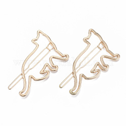 Alloy Hollow Geometric Hair Pin, Ponytail Holder Statement, Hair Accessories for Women, Cadmium Free & Lead Free, Cat, Golden, 55x36mm, Clip: 57mm long