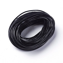 Cowhide Leather Cord, Leather Jewelry Cord For Bracelet & Necklace, Black, Size: about 2mm in diameter