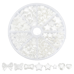 arricraft About 170 Pcs Plastic Pearl Beads, Star & Heart & Butterfly & Bowknot Acrylic Pearl Beads ABS Imitation Loose Beads Kits Aesthetic Beads for Jewelry Making Vase Filler