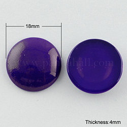 Lackiertes Glas Cabochons, halbrund / Dome, Indigo, 18 mm, 5 mm (Bereich: 4.5~5.5 mm) dick