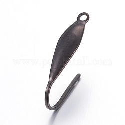 Edelstahl Ohrhaken, Ohrhaken, mit senkrechter Schleife, Elektrophorese schwarz, 20.5x10.5x4.5 mm, Bohrung: 1.4 mm, Stift: 0.6 mm