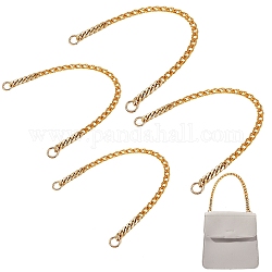4Pcs 2 Styles Aluminum Chain Bag Strap, with Zinc Alloy Spring Gate Rings, for Replacement Handbag Decoration Bags Straps, Golden, 2pcs/style