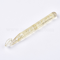 Ganchos de ganchillo de plástico, vara de oro pálido, 152x15mm, pin: 15 mm
