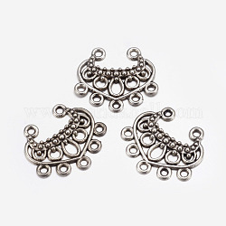 Alloy Links, Chandelier Components, Lead Free, Nickel Free and Cadmium Free, Triangle, Antique Silver, 22x19x2.5mm, Hole: 1.5mm