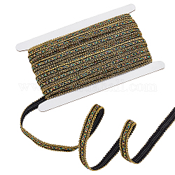Wadorn 15 yards filigrane polyester ruban, ruban de style ethnique, pour accessoires de vêtement, motif ovale, noir, 1/2 pouce (14 mm)