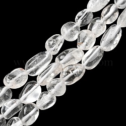Chapelets de perles en cristal de quartz naturel, perles de cristal de roche, pépites, 8~16x8~11.5x5.5~9mm, Trou: 1 mm, Environ 35~38 pcs/chapelet, 15 pouce
