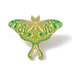 Schmetterlings-Emaille-Pin, Brosche aus leichter Goldlegierung für Rucksackkleidung, gelb-grün, 24.5x30x2 mm, Stift: 1.3 mm