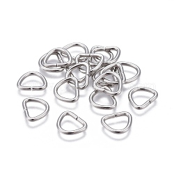 304 Stainless Steel D Rings, Buckle Clasps, For Webbing, Strapping Bags, Garment Accessories Findings, D Clasps, Stainless Steel Color, 7.5x9.5x1mm