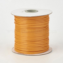 Cordon en polyester ciré coréen écologique, orange, 0.5mm, environ 169.51~174.98 yards (155~160 m)/rouleau