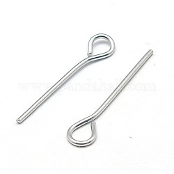 304 Stainless Steel Eye Pin, Stainless Steel Color, 16mm, Pin: 0.6mm, hole: 2mm, about 5000pcs/bag