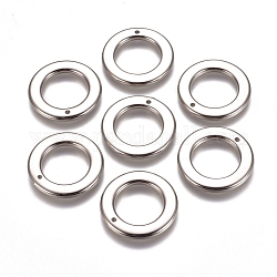 Ccb-Kunststoffanhänger, Ring, Platin Farbe, 22x2 mm, Bohrung: 1.4 mm, 13.5 mm Innen Durchmesser