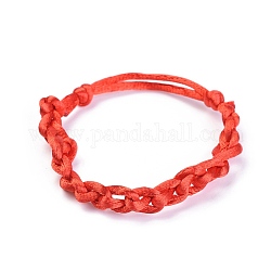 Cinturino regolabile in filo di nylon intrecciato, braccialetti con cordino rosso, rosso, 2 pollice ~ 2-1/8 pollici (5.05~5.3 cm)