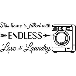SUPERDANT Home Laundry Wall Sticker This Home is Filled with Endless Love and Laundry Wall Sticker Vinyl Family Quotas Washing Machine Pattern Wall Art Decals for Laundry Decor 9.6