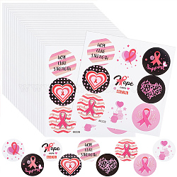 CRASPIRE 40 Sheets Breast Cancer Stickers Pink Ribbon Stickers Self Adhesive Holographic Stickers Mixed Patterns Metal Wall Waterproof Stickers Decals for Scrapbooks DIY Resin Crafts