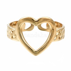 304 offener Manschettenring aus Edelstahl, stämmiger hohler Ring für Frauen, golden, uns Größe 6 3/4 (17.1mm)