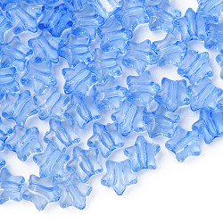 Perles en acrylique transparente, étoiles du nord, bleuet, 9x9.5x5.5mm, Trou: 2mm, environ 2000 pcs/500 g