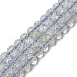 Natürliche Topas-Perlenstränge, facettiert, Runde, Klasse A, hellblau, 4 mm, Bohrung: 0.3 mm, ca. 97 Stk. / Strang, 15.55 Zoll (39.5 cm)